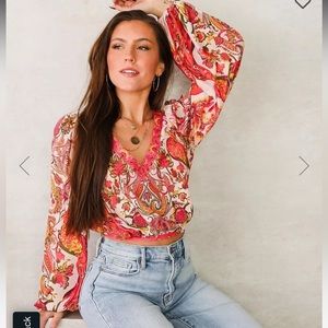 Peacock print top from Buckle